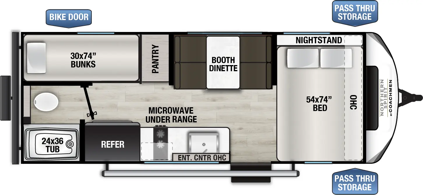Northern Spirit Bijou 17BHB Floorplan